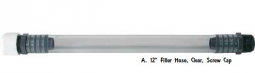 Clear 12 inch Filler Hose with Screw Cap
